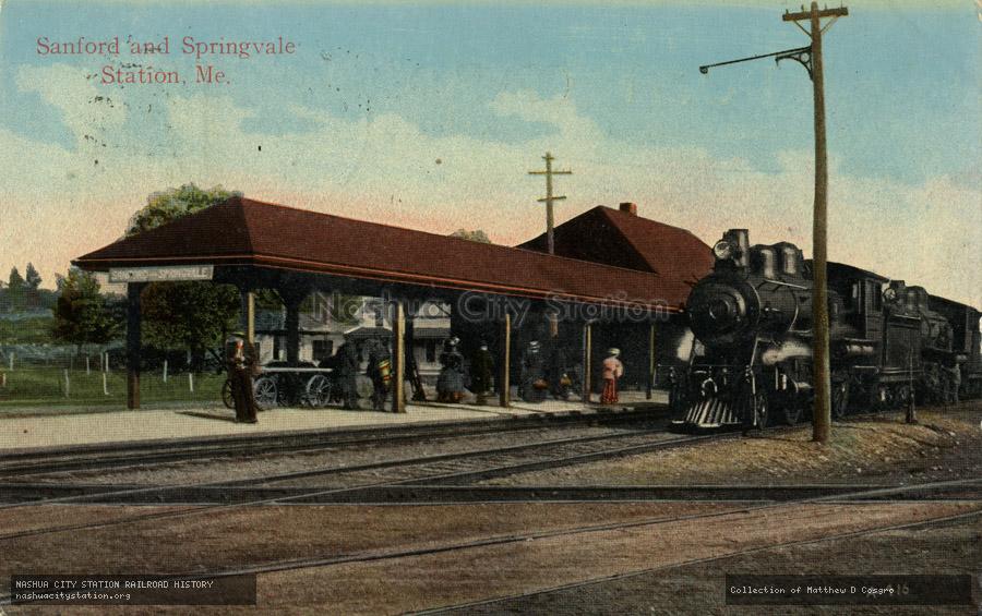 Postcard: Sanford and Springvale Station, Maine